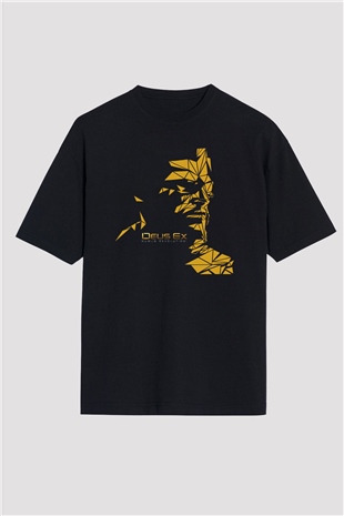 Deus Ex Siyah Unisex Oversize Tişört T-Shirt
