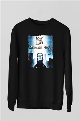 Deus Ex Siyah Unisex Sweatshirt