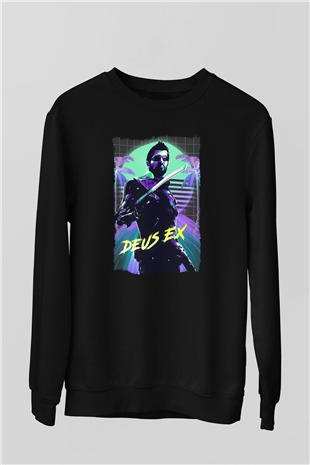 Deus Ex Siyah Unisex Sweatshirt