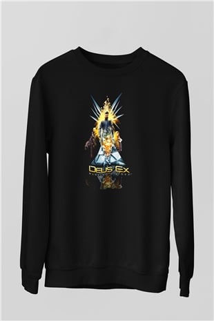 Deus Ex Siyah Unisex Sweatshirt