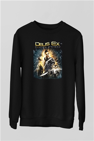 Deus Ex Siyah Unisex Sweatshirt