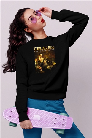 Deus Ex Siyah Unisex Sweatshirt