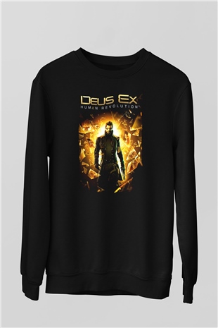 Deus Ex Siyah Unisex Sweatshirt
