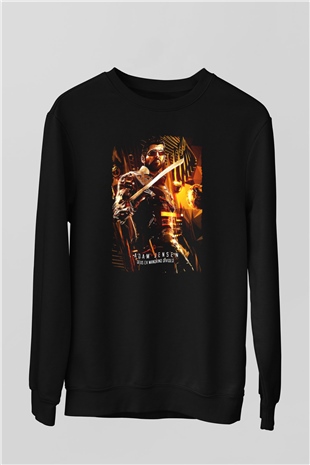 Deus Ex Siyah Unisex Sweatshirt