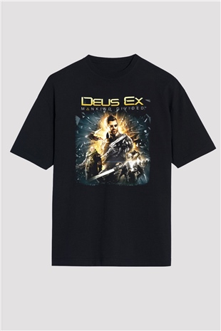 Deus Ex Siyah Oversize Tişört Oversize T-shirt