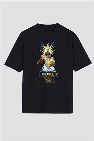 Deus Ex Siyah Oversize Tişört Oversize T-shirt