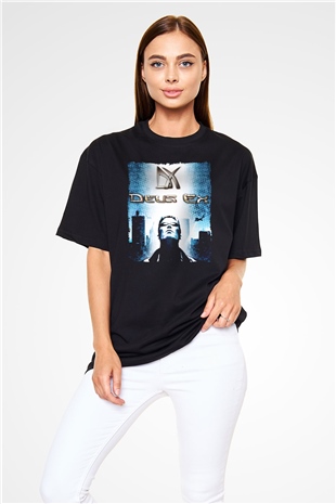 Deus Ex Siyah Oversize Tişört Oversize T-shirt