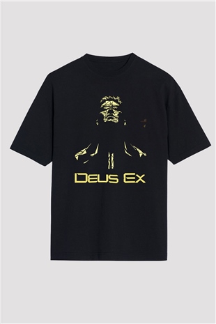 Deus Ex Siyah Oversize Tişört Oversize T-shirt