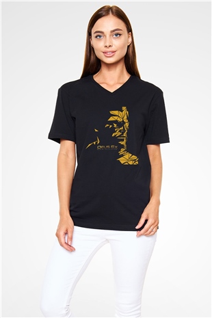 Deus Ex Siyah Unisex V Yaka Tişört T-Shirt