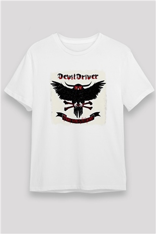 Devil Driver Baskılı Unisex Beyaz Tişört