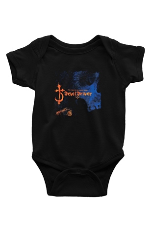 Devil Driver Baskılı Unisex Siyah Bebek Body - Zıbın
