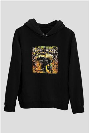 Devil Driver Baskılı Unisex Siyah Hoodie
