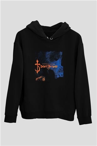 Devil Driver Baskılı Unisex Siyah Hoodie