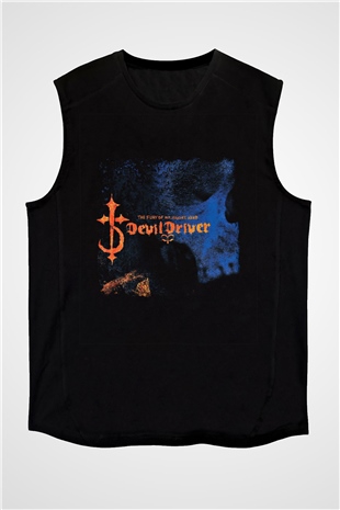 Devil Driver Baskılı Unisex Siyah Kolsuz Tişört