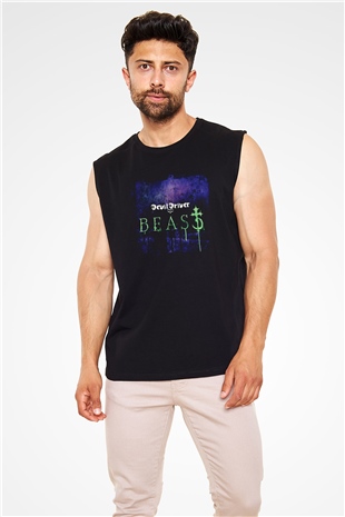 Devil Driver Baskılı Unisex Siyah Kolsuz Tişört