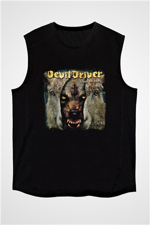 Devil Driver Baskılı Unisex Siyah Kolsuz Tişört