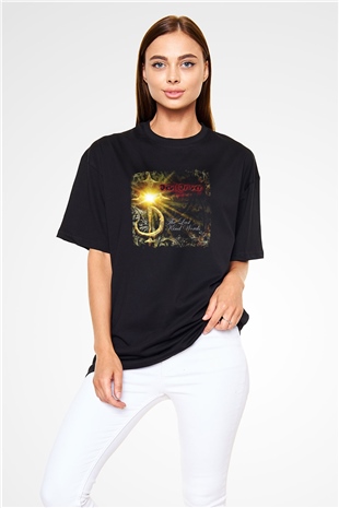 Devil Driver Baskılı Unisex Siyah Oversize Tişört