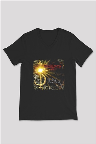 Devil Driver Baskılı Unisex Siyah V Yaka Tişört