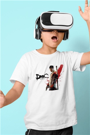 Devil May Cry Beyaz Unisex Çocuk Tişört