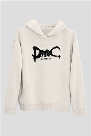 Devil May Cry Beyaz Unisex Kapşonlu Sweatshirt