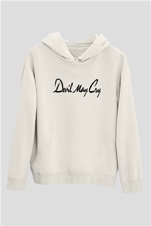 Devil May Cry Beyaz Unisex Kapşonlu Sweatshirt