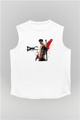 Devil May Cry Beyaz Unisex Kolsuz Tişört