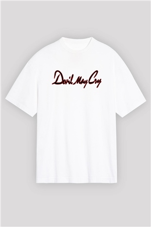 Devil May Cry Beyaz Unisex Oversize Tişört T-Shirt