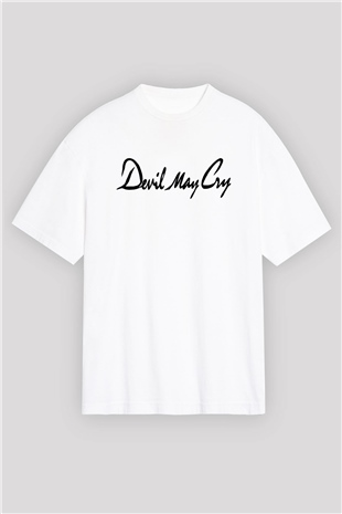 Devil May Cry Beyaz Unisex Oversize Tişört T-Shirt
