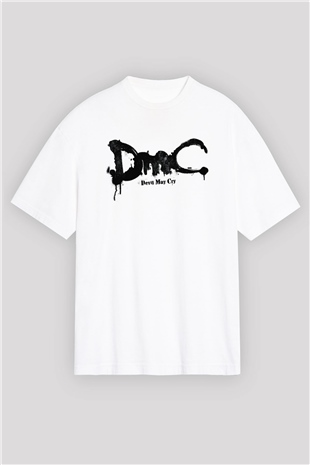 Devil May Cry Beyaz Unisex Oversize Tişört T-Shirt