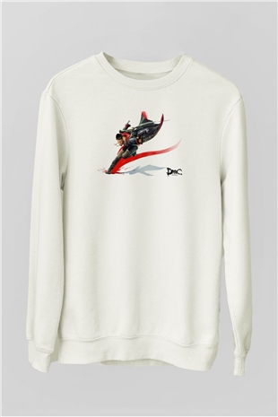 Devil May Cry Beyaz Unisex Sweatshirt