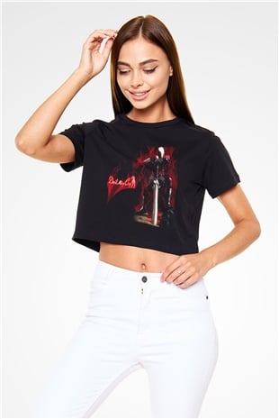Devil May Cry Siyah Crop Top Tişört