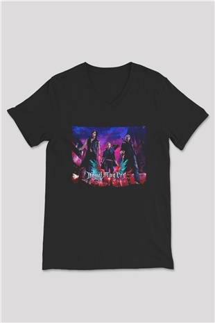 Devil May Cry Siyah Unisex V Yaka Tişört