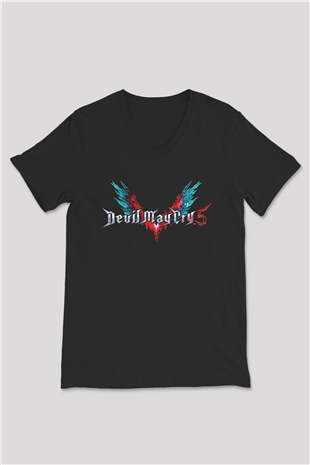 Devil May Cry Siyah Unisex V Yaka Tişört
