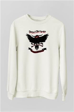 DevilDriver Beyaz Unisex Sweatshirt
