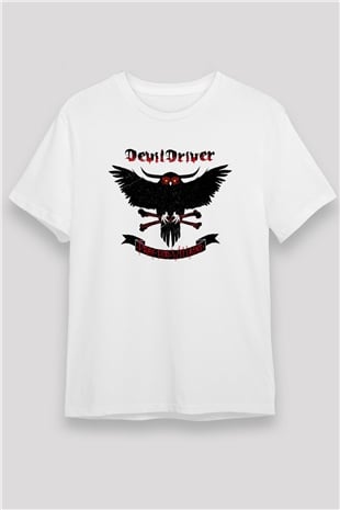 DevilDriver Beyaz Unisex Tişört T-Shirt - TişörtFabrikası