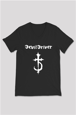 DevilDriver Siyah Unisex V Yaka Tişört