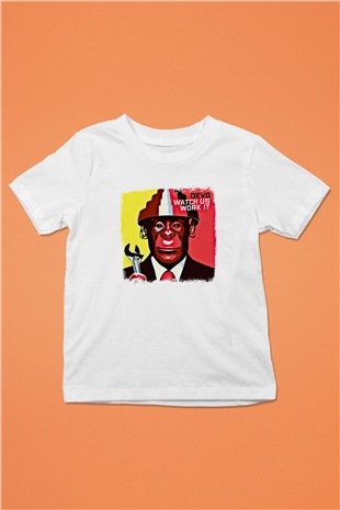 Devo Baskılı Unisex Beyaz Çocuk Tişört