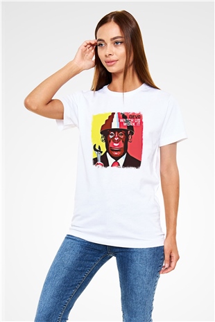 Devo Baskılı Unisex Beyaz Tişört