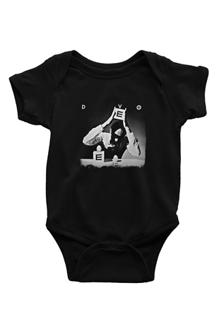 Devo Baskılı Unisex Siyah Bebek Body - Zıbın