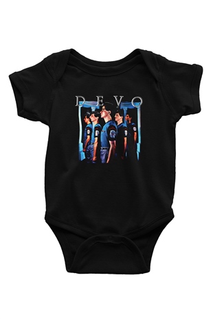 Devo Baskılı Unisex Siyah Bebek Body - Zıbın