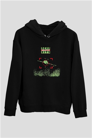 Devo Baskılı Unisex Siyah Hoodie