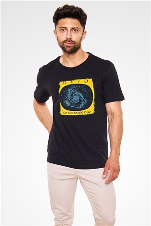 Devo Baskılı Unisex Siyah Tişört