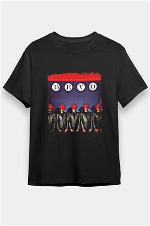 Devo Baskılı Unisex Siyah Tişört