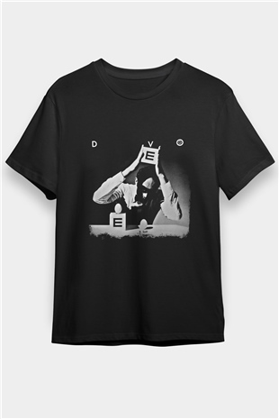 Devo Baskılı Unisex Siyah Tişört
