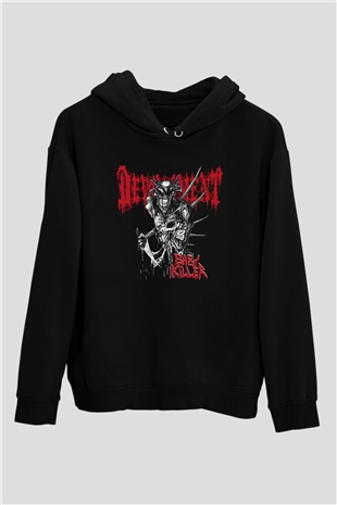 Devourment Baskılı Unisex Siyah Kapüşonlu Sweatshirt