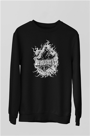 Devourment Baskılı Unisex Siyah Sweatshirt