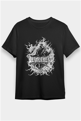 Devourment Baskılı Unisex Siyah Tişört - Tshirt