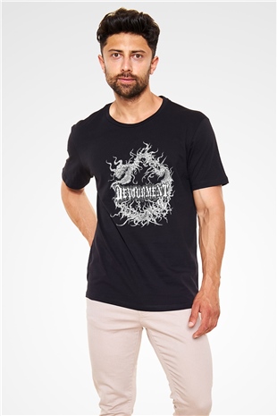 Devourment Baskılı Unisex Siyah Tişört - Tshirt