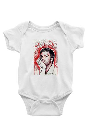 Dexter Baskılı Beyaz Unisex Bebek Body - Zıbın