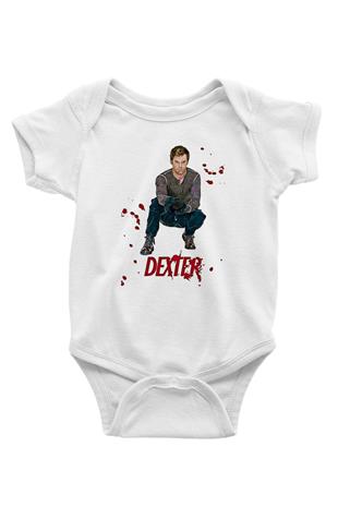 Dexter Baskılı Beyaz Unisex Bebek Body - Zıbın